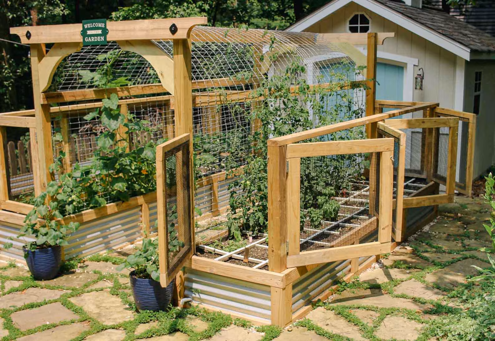 Raised Garden Bed With Fence Plans (32x26 ft)